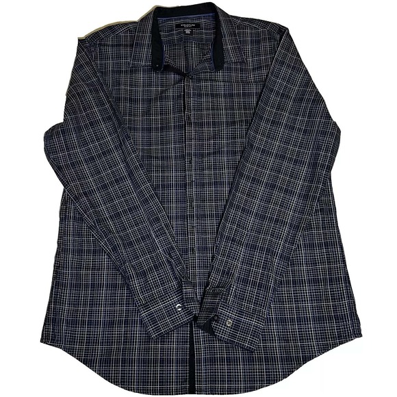 Vintage Structure Mens Button Up Long Sleeve Shirt Size Large Casual Plaid‎ Y2k - Picture 1 of 7
